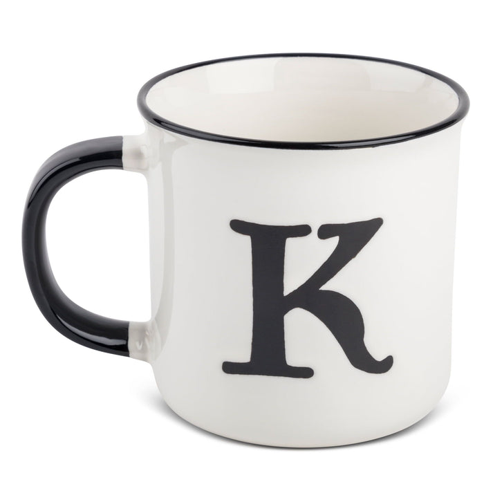 Thyme & Table Monogram K Stoneware Coffee Mug 16oz, White