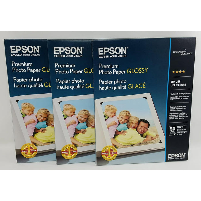 Epson Premium Photo Paper Letter - 11.4" x 8.9" x 0.7"- 50 / Pack - White