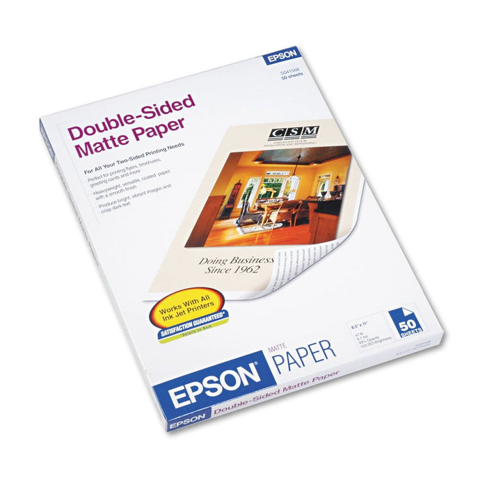 Epson Premium Presentation Paper Matte, Double-Sided (8.5" x 11") (50 Sheets/Pkg) S041568