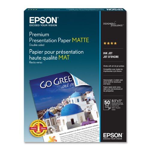 Epson Premium Presentation Paper Matte, Double-Sided (8.5" x 11") (50 Sheets/Pkg) S041568