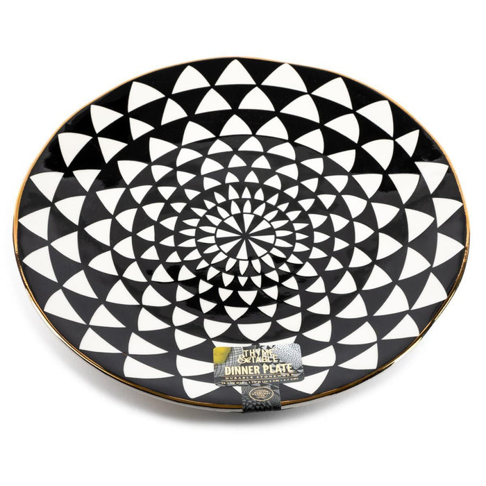 Thyme & Table Dinner Medallion, Black and White