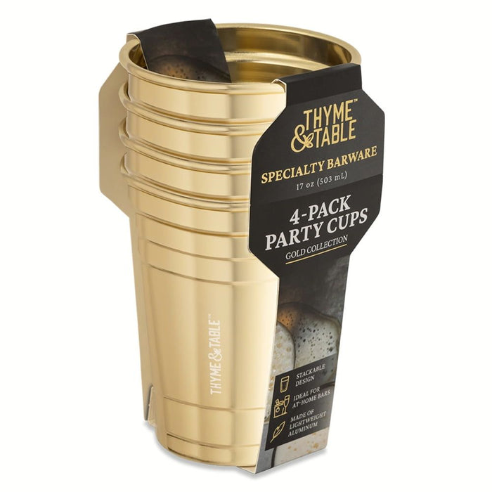 Thyme & Table 4-Pack Gold 17oz Party Cups