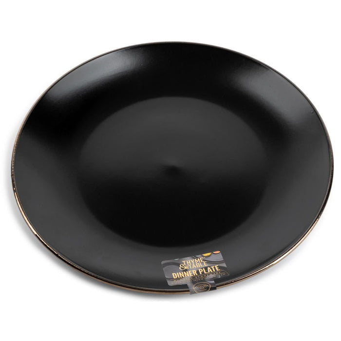 Thyme & Table Dinnerware Black Onyx Stoneware Round Dinner Plate