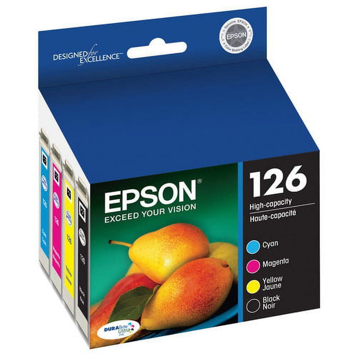 EPSON 126 DURABrite Ultra Ink Black & Color Combo Pack For WF-3520, WF-3530, WF-3540, WF-520, WF-545, WF-630, WF-633, WF-635, WF-645, WF-7010, WF-7510, WF-7520, WF-840, WF-845 and other select models