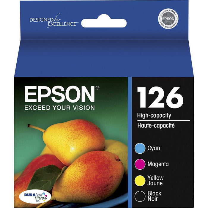 EPSON 126 DURABrite Ultra Ink Black & Color Combo Pack For WF-3520, WF-3530, WF-3540, WF-520, WF-545, WF-630, WF-633, WF-635, WF-645, WF-7010, WF-7510, WF-7520, WF-840, WF-845 and other select models