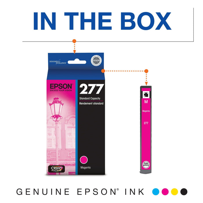 EPSON 277 Claria Photo HD Ink Standard Capacity Magenta Cartridge (T277320) Works with Expression Photo XP-850, XP-860, XP-950, XP-960, XP-970