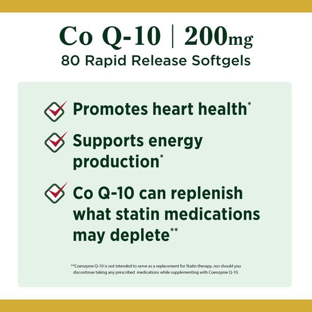 Nature's Bounty Co Q-10 Tablets; Heart Health; 200 mg; 80 Count