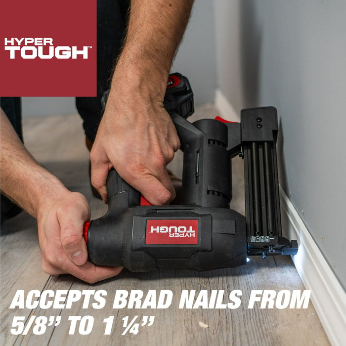 Hyper Tough 20V Brad Nail Gun and Stapler. 2.0Ah Lithium-ion Battery Powered, 25004.1