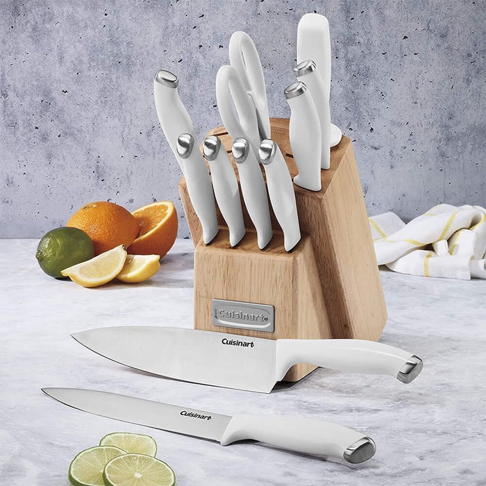 Cuisinart C77SSW12P Color Pro Collection 12-Pieces Block Cutlery Set - White