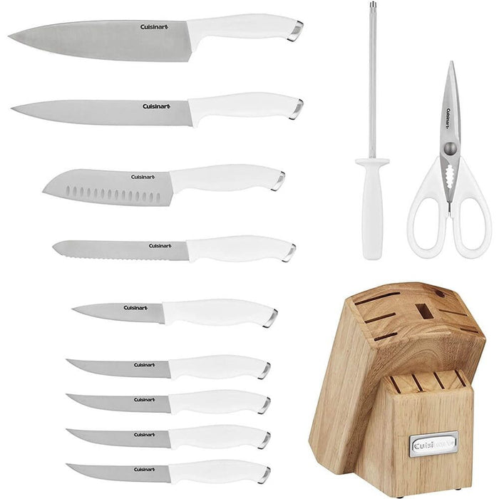 Cuisinart C77SSW12P Color Pro Collection 12-Pieces Block Cutlery Set - White