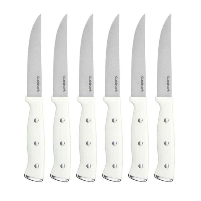 Cuisinart White Triple Rivet Steak Knife Set | 6-Piece