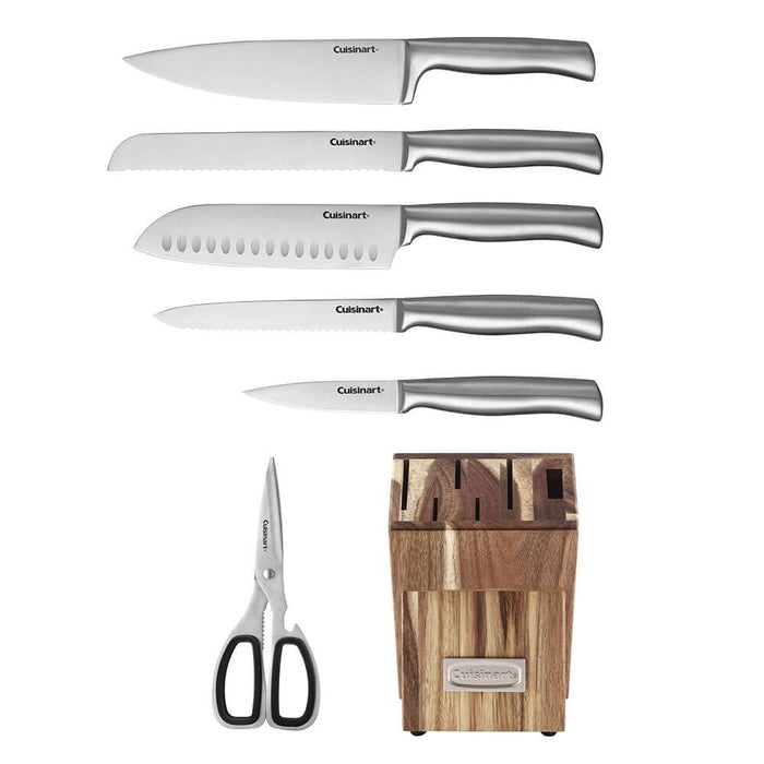 Cuisinart C77SS7P 7 Pc. Stainless Prep Set in Acacia Wood Block