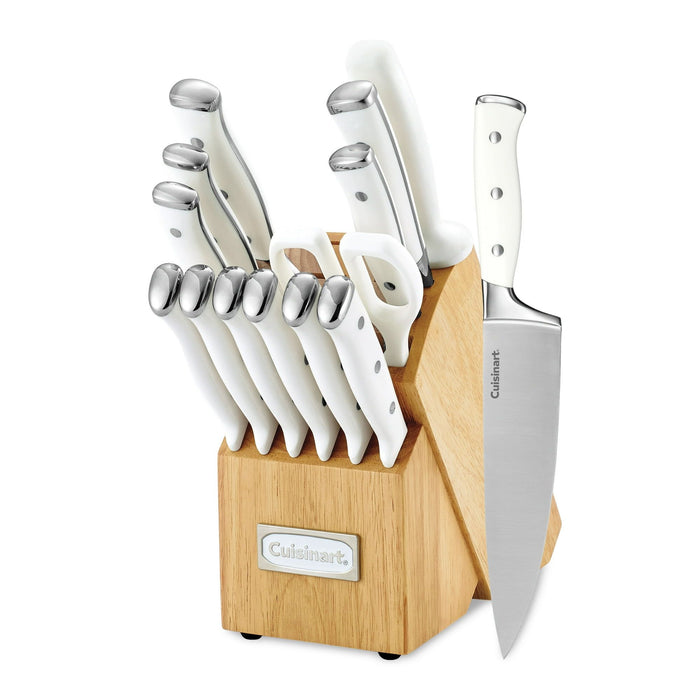 Cuisinart Classic Forged White Triple Rivet Knife Block Set, C77WTR-15P3