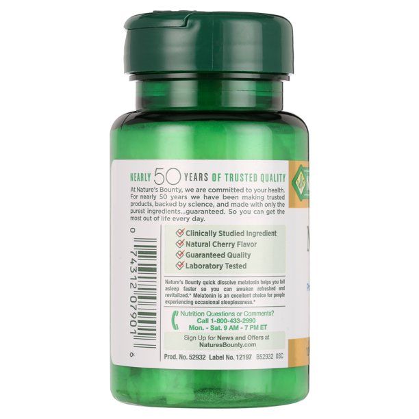 Nature's Bounty Melatonin Sleep Aid Tablets; 3 mg; 120 Count