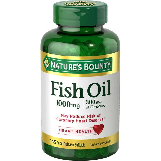 Nature's Bounty Fish Oil With Omega 3 Softgels; 1000 mg; 145 Count