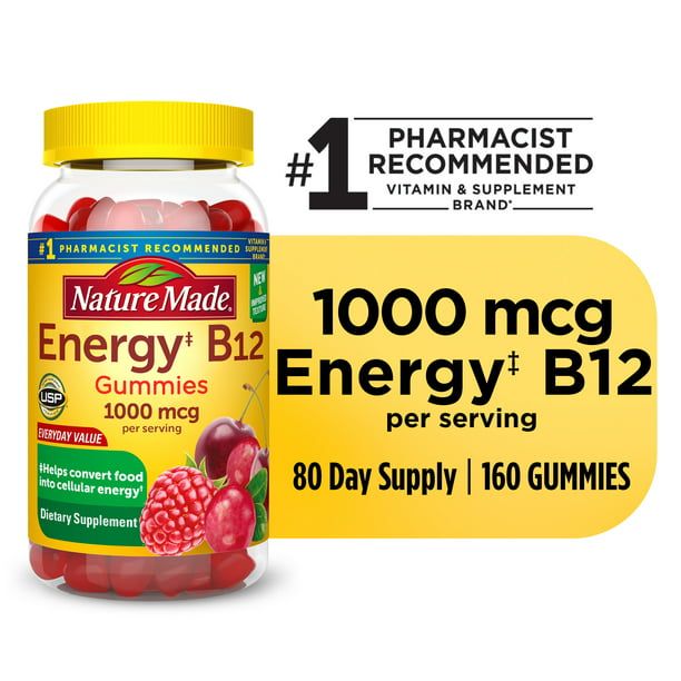 Nature Made Energy B12 1000 mcg Gummies; Dietary Supplement; 160 Count