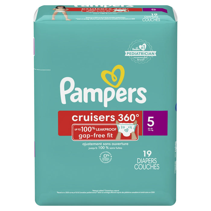 Pampers Cruisers 360 Fit Diapers, Active Comfort, Size 5, 56 Count