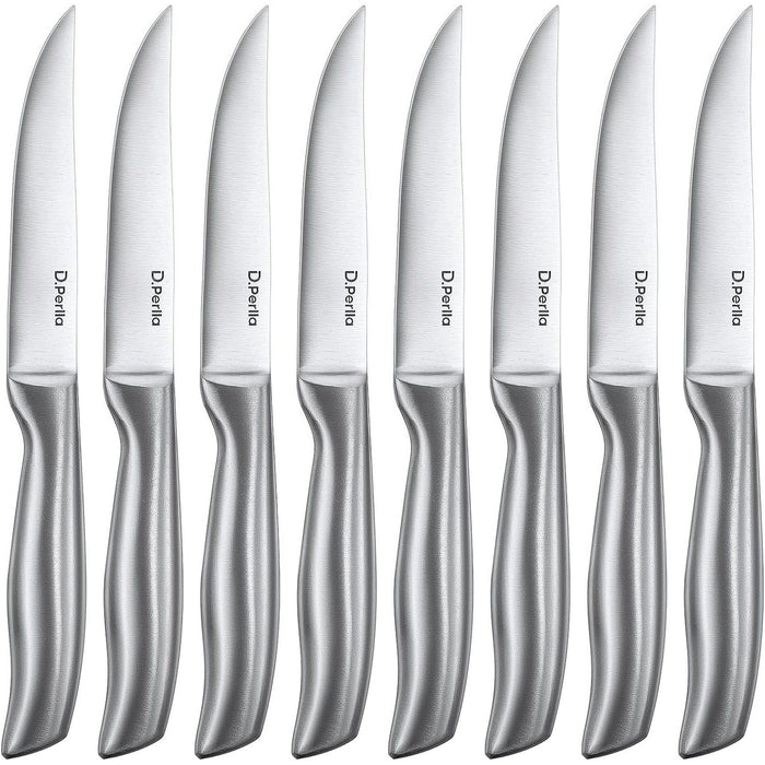 D.Perlla Steak Knives, Non Serrated Stainless Steel Sharp Steak Knife Set of 8 with Gift Box