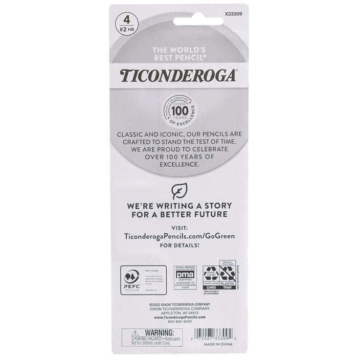 Ticonderoga My First Beginner Pencils with Bonus Sharpener, Sharpened #2 Lead, Yellow, 4 Count