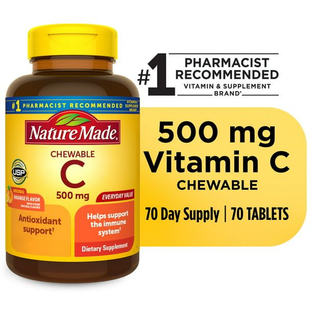 Nature Made Chewable Vitamin C 500 mg Tablets; Dietary Supplement; 70 Count