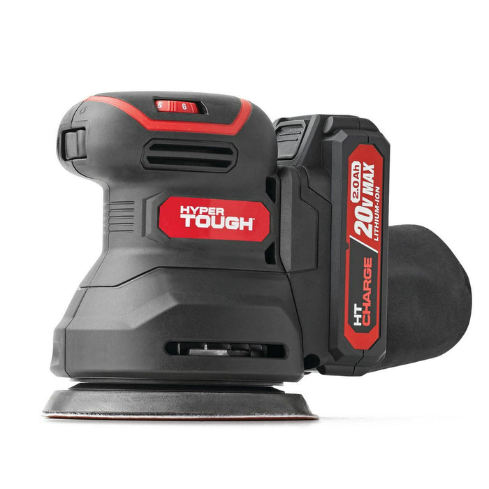 Hyper Tough 20V 2.0Ah Battery Powered 5-inch Cordless Random Orbital Sander, 6604.3