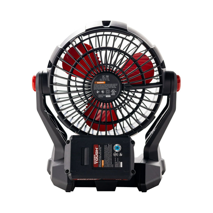 Hyper Tough 7.5 in. Cordless Fan with Hybrid Power,with 2.0Ah Lithium-Ion Battery Pack Powered,C1005