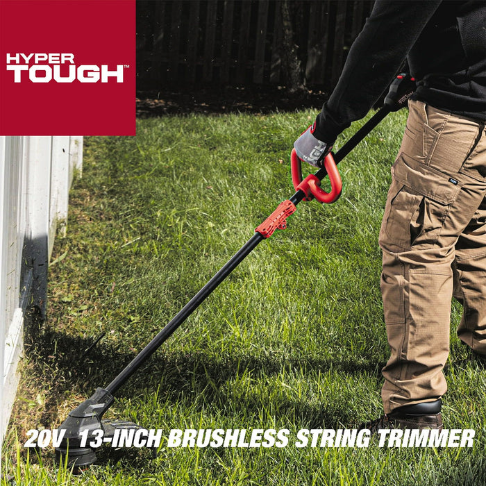 Hyper Tough 20V 13" Brushless String Trimmer with Rapid Reload Trimmer Head, HT22-401-03-02