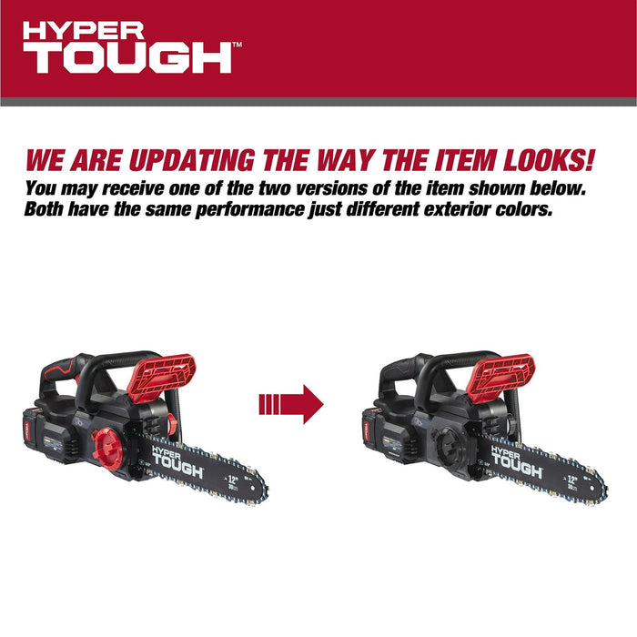 Hyper Tough 20V 4.0Ah Battery Powered 12in Brushless Chainsaw, HT22-401-03-03