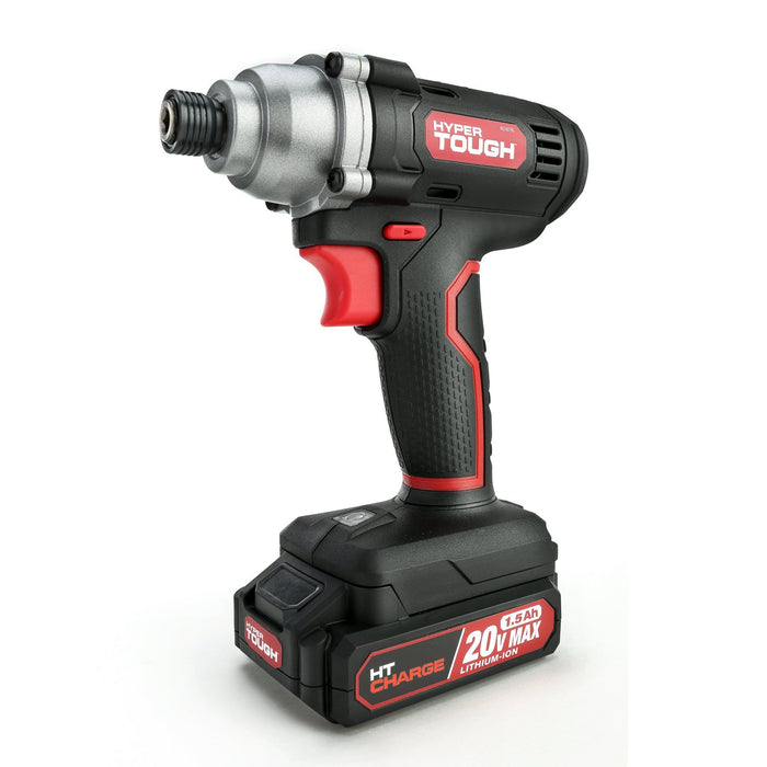 Hyper Tough 20V 1/4' Impact Driver & 1/2' 2-Speed Hammer Drill Bundle, (2) 1.5Ah Lithium-Ion Batteries & (2) Chargers