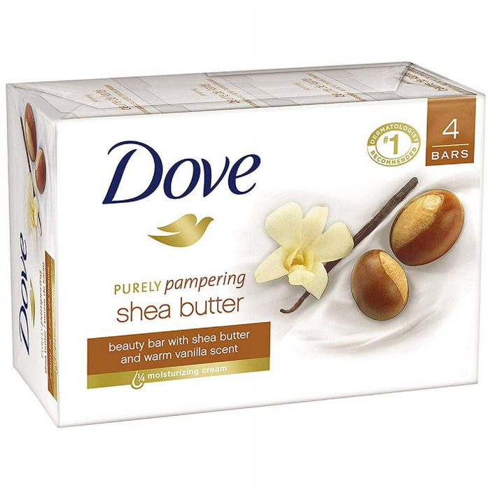 D ove Shea Butter Beauty Bar with ? Moisturizing Cream Soap 4 Pack.