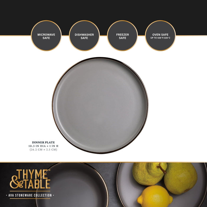 Thyme & Table Ava Dinner Plate, Grey