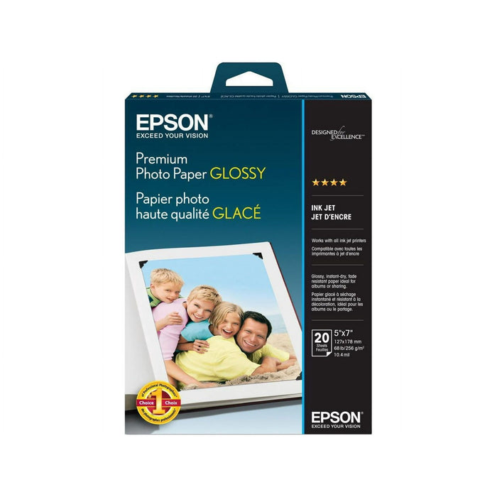 Epson S041464 Photo Paper 5" x 7" - High Gloss - 92 Brightness - 20 Sheet - White