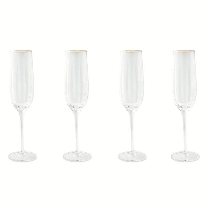 Thyme & Table 4-Piece Scalloped Champagne Flute Glass Set