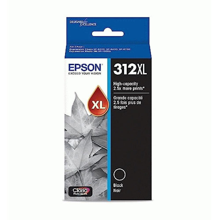 EPSON 312 Claria Photo HD Ink High Capacity Black Cartridge (T312XL120-S) Works with Expression Photo XP-8500, XP-8600, XP-8700, XP-15000