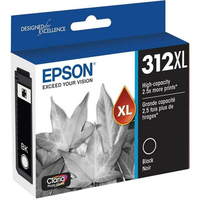 EPSON 312 Claria Photo HD Ink High Capacity Black Cartridge (T312XL120-S) Works with Expression Photo XP-8500, XP-8600, XP-8700, XP-15000