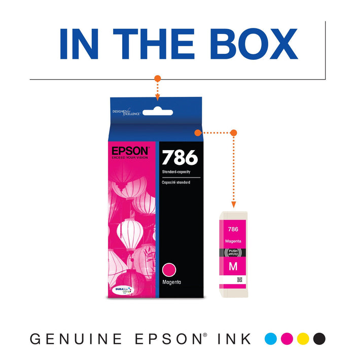 EPSON 786 DURABrite Ultra Ink Standard Capacity Magenta Cartridge (T786320) Works with WorkForce WF-5110, WF-5190, WF-5620, WF-5690