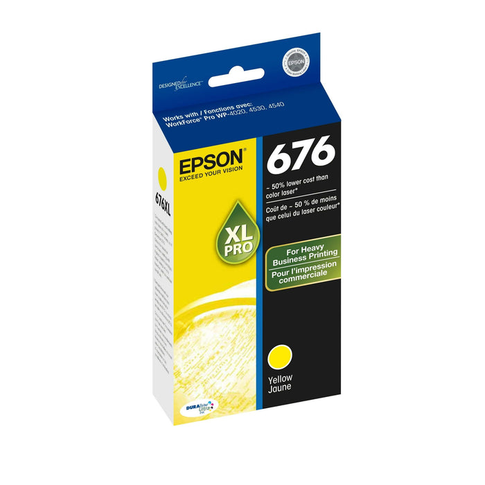 EPSON 676 DURABrite Ultra Ink High Capacity Yellow Cartridge (T676XL420-S) Works with WorkForce Pro WP-4010, WP-4020, WP-4023, WP-4090, WP-4520, WP-4530, WP-4533, WP-4540, WP-4590