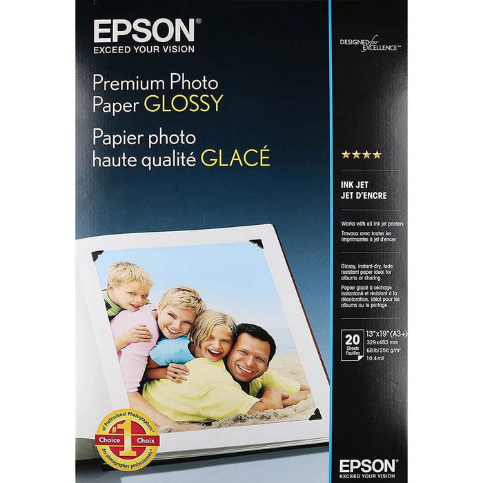 Epson S041289 Photo Paper Super B - 13" x 19" - 20 Sheet - White