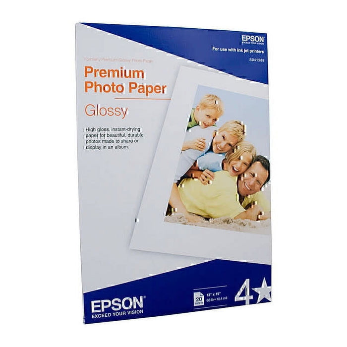 Epson S041289 Photo Paper Super B - 13" x 19" - 20 Sheet - White