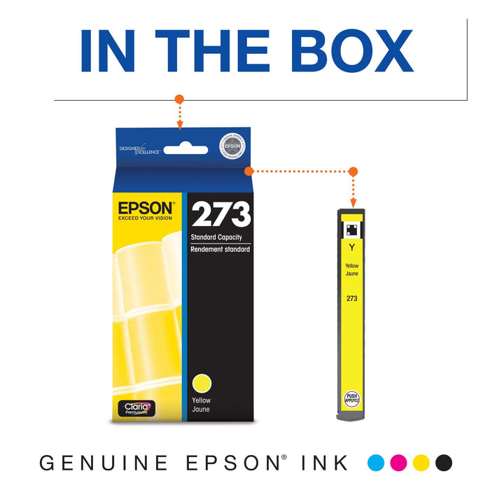 EPSON 273 Claria Ink Standard Capacity Yellow Cartridge (T273420-S) Works with Expression Premium XP-520, XP-600, XP-610, XP-620, XP-800, XP-810, XP-820