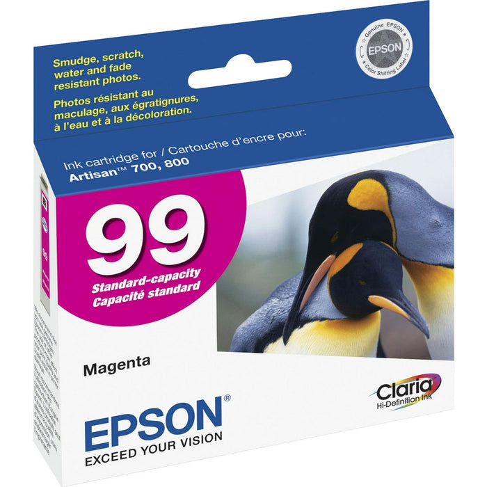 Epson, EPST099320S, Claria No. 99 Standard Capacity Magenta Ink Cartridge, 1 Each