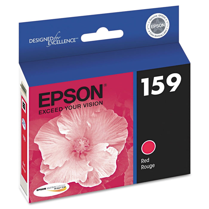 Epson T159720 (159) UltraChrome Hi-Gloss 2 Ink, Red -EPST159720