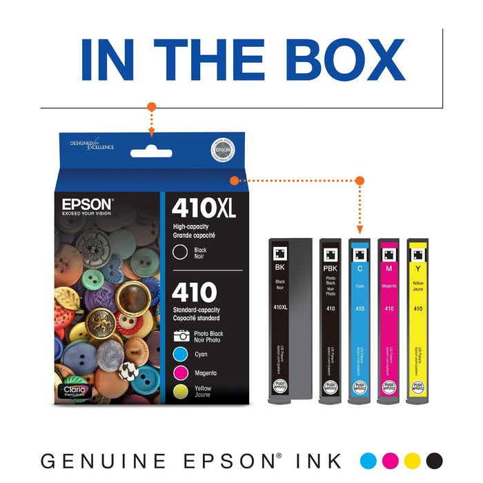 Epson 410XL High-capacity Black/Color Combo Pack Ink Cartridges