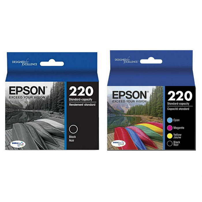 Epson 220 ink Black and Color 4 Pack (T220120, T220520)