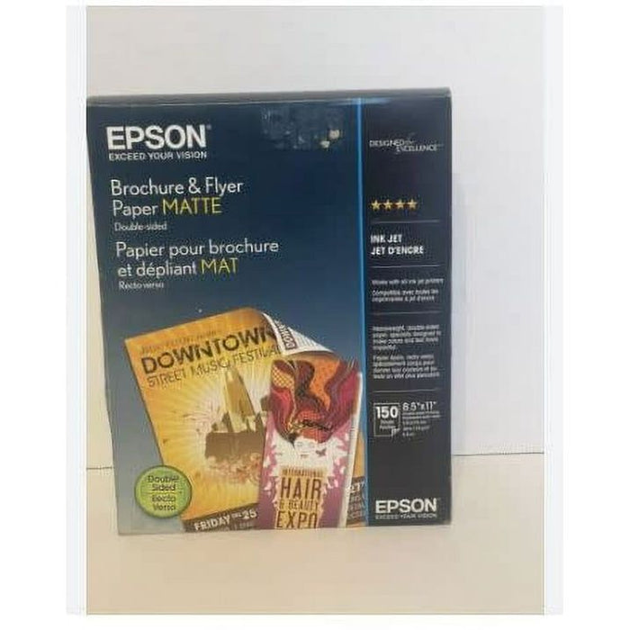 Epson S042384 Brochure and Flyer Paper Matte, Double-Sided White, White