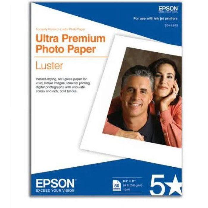 Ultra Premium Photo Paper, 10 mil, 8.5 x 11, Luster White, 50/Pack