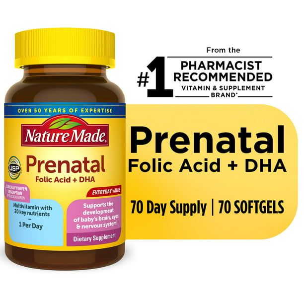 Nature Made Prenatal with Folic Acid + DHA Softgels; 70 Count