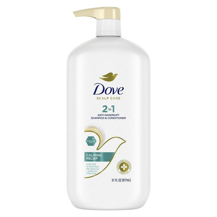 Dove Scalp Care 2-in-1 Anti-Dandruff Shampoo & Conditioner Calming Relief, 31 oz