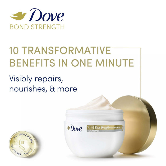 Dove Bond Strength 10-in-1 Serum Women's Hair Mask for Damaged Hair with Bio Protein Care, 9.2 oz