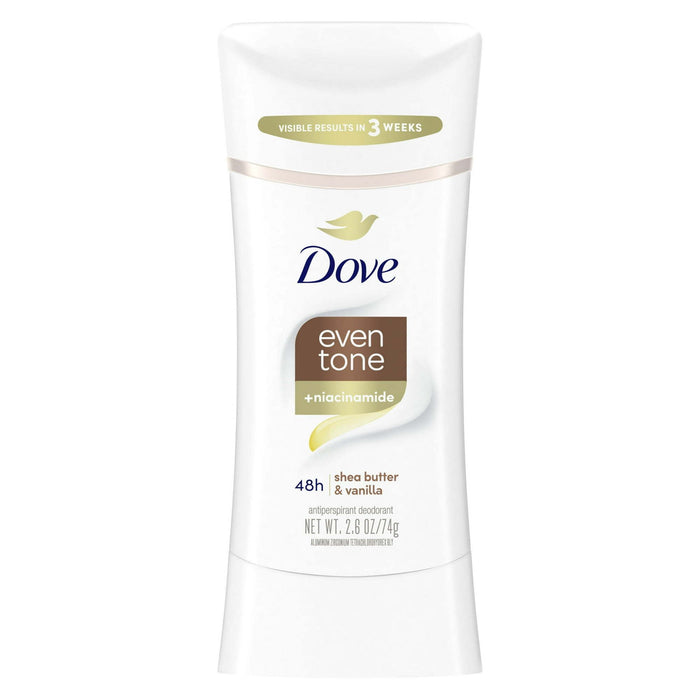 Dove Even Tone Women's Antiperspirant Deodorant Stick Shea Butter & Vanilla, 2.6 oz